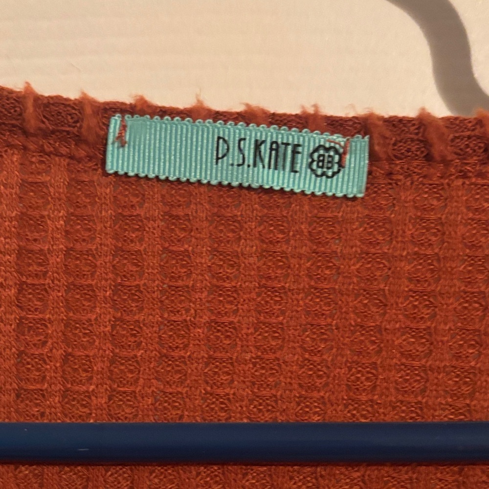 Cozy Rust V Neck Sweater - Picture 2 of 6